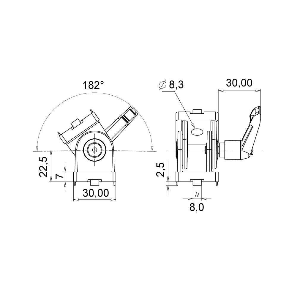 Gelenk-30-Klemmhebel
