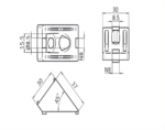 45° Winkelverbinder für 30x30 Nut 8 Aluprofil