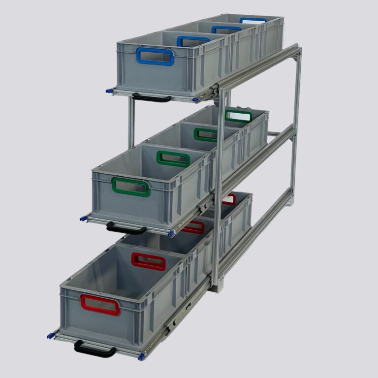 Heckauszug aus Aluprofilen - 3 Ebenen