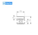 Aluprofil 30x30 S1 Querschnitt - aluboerse