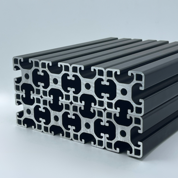 Aluprofil 40x40 Nut 8, I-Typ schwarz eloxiert Sparpaket 8× 2000 mm