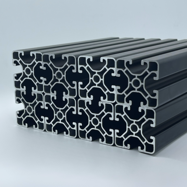 Aluprofil 40x40 SUPERLEICHT Nut 8, I-Typ schwarz eloxiert - Sparpaket 8× 2000 mm